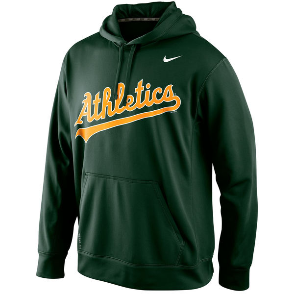 Men Oakland Athletics Nike KO Wordmark Perfomance Hoodie Green